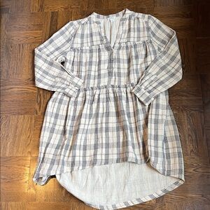 Sundance Darcey tunic dress cotton plaid size medium